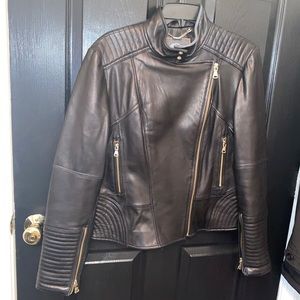 SOFT BLACK LEATHER VINCE CAMUTO LEATHER JACKET L